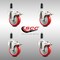 Service Caster 4 Inch 316SS Red Poly Swivel 1 Inch Expanding Stem Caster Set Lock Brake SCC-SS316TTLEX20S414-PPUB-RED-1-4 - alternate 1